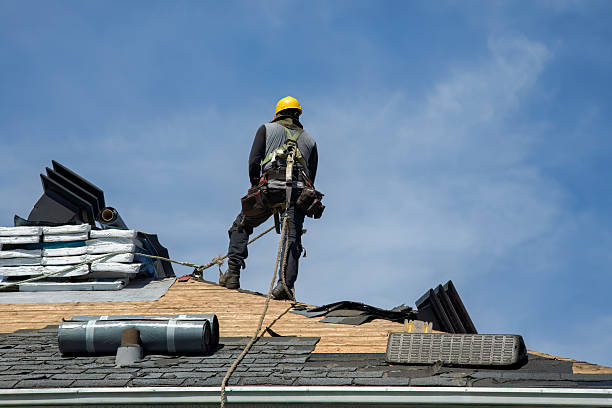 Professional Gutter Installation technician working in La Jose, PA